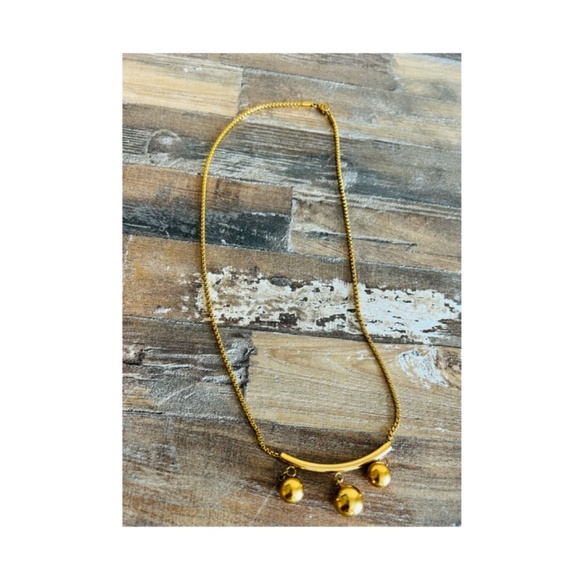 Gold Plated Ball Accent Necklace & Earrings Set. NWOT - Picture 5 of 6